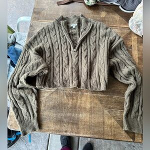 Chunky knitted sweater with zipper from Garage